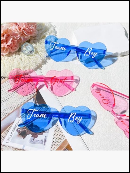 Gender Reveal Heart Shaped Sunglasses Party Favors Set of 40